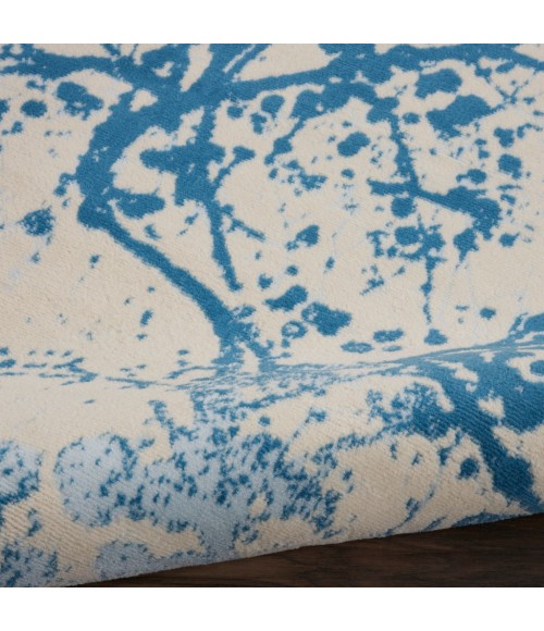 Nourison Jubilant Round Area Rug JUB12-Ivory/Blue