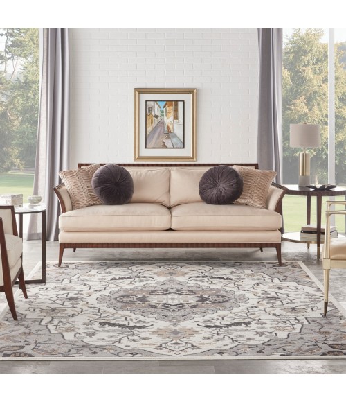 Nourison Elation Area Rug ETN09 Ivory Grey 9' x 12'