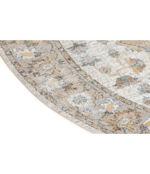 Nourison Astra Machine Washable Silver Grey ASW12 7 ft. 10 in. Round Rug
