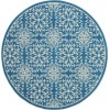 Nourison Jubilant - Jub06 Ivory Blue Area Rug 5 ft. 3 X Round