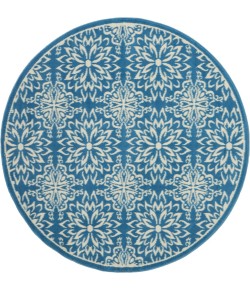Nourison Home Jubilant JUB06 Ivory Blue 5 ft. 3 in. Round Area Rug