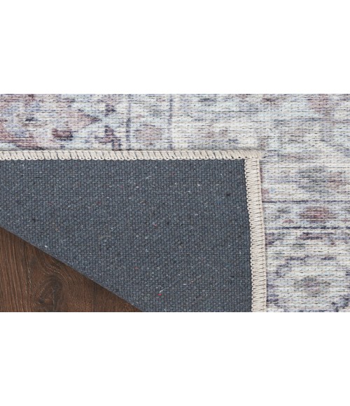 Nicole Curtis Machine Washable Series 1 Ivory Grey SR101 2 ft. X 6 ft. Rectangle Rug