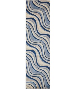 Nourison Somerset - St81 Ivory Blue Area Rug 2 ft. 3 X 8 ft. Rectangle