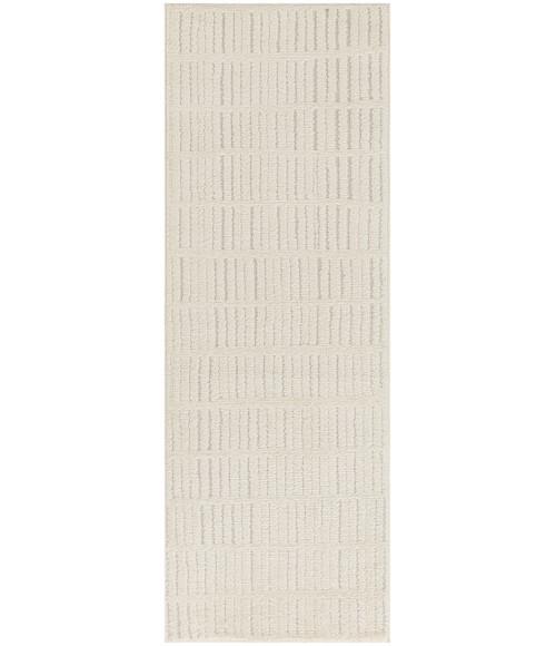 Nourison Cozy Modern Ivory Grey CMD03 2 ft. 2 in. X 6 ft. Rect. Rug
