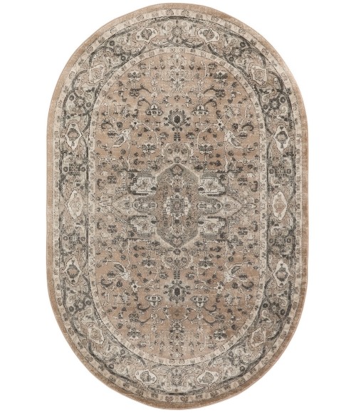Nourison Quarry Beige Grey QUA05 5 ft. X 8 ft. Oval Rug
