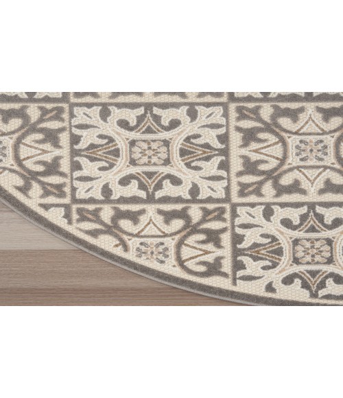 Nourison Aloha Ivory Grey ALH34 7’10” Round Rug