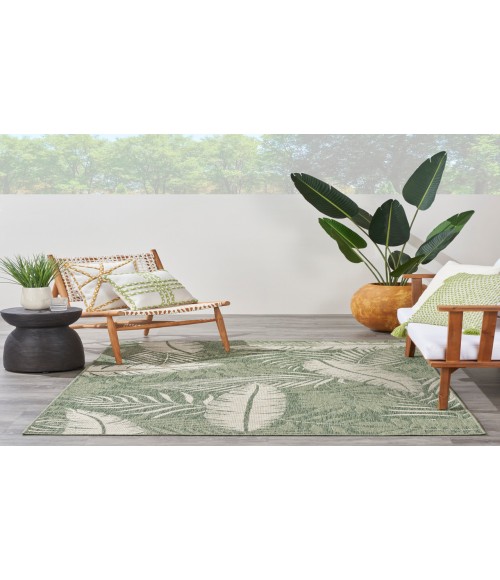 Nourison Garden Oasis Green Ivory GOA02 6 ft. X 9 ft. Rectangle Rug