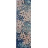 Nourison Tranquil(Traql) - Tra08 Navy Pink Area Rug 2 ft. 3 X 7 ft. 3 Rectangle