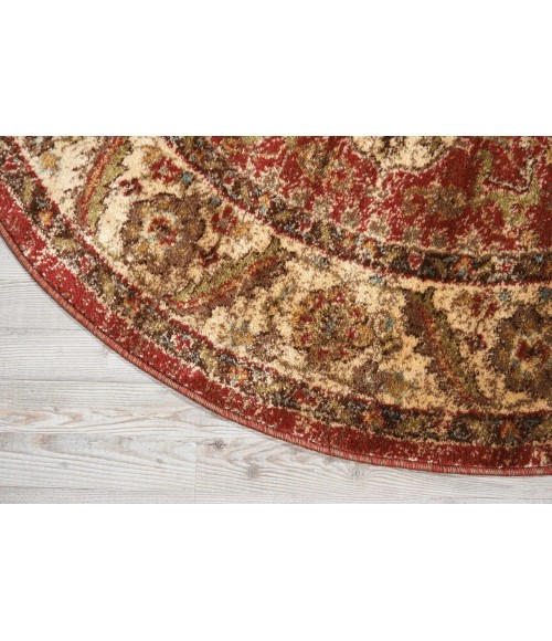 Nourison Delano Round Area Rug DEL05-Brick