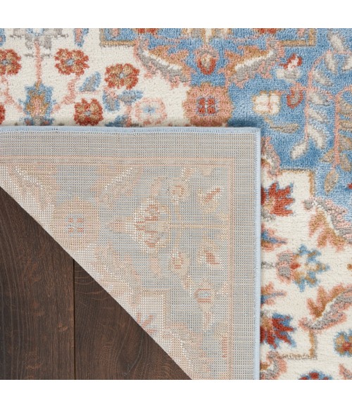 Elation Area Rug Nourison Elation Area Rug ETN08 Ivory Blue 9' x 12'