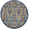 Nourison Home Allur ALR03 Navy Multicolor 7 ft. 10 in. Round Area Rug