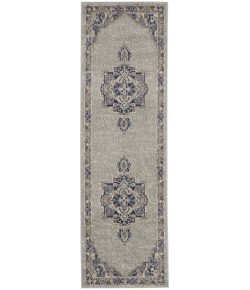 Nourison Tranquil(Traql) - Tra14 Grey Navy Area Rug 2 ft. 3 in. X 7 ft. 3 in. Runner