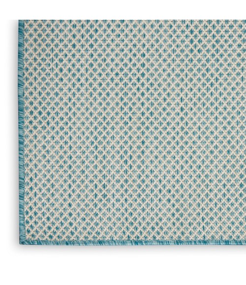 Nourison Courtyard Area Rug COU01 Ivory Aqua 3' x 5'