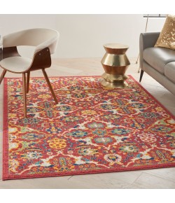 Nourison Allur - Alr03 Red Multicolor Area Rug 5 ft. 3 X 7 ft. 3 Rectangle