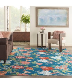 Nourison Wav01/Sun & Shade - Snd82 Blue Multicolor Area Rug 10 ft. X 13 ft. Rectangle