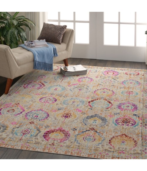 Nourison VINTAGE KASHAN Area Rug Nourison Vintage Kashan Area Rug VKA04-Ivory/Multicolor