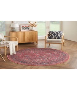 Nicole Curtis Machine Washable Series 1 Brick SR102 5 ft. 3 in. Round Rug