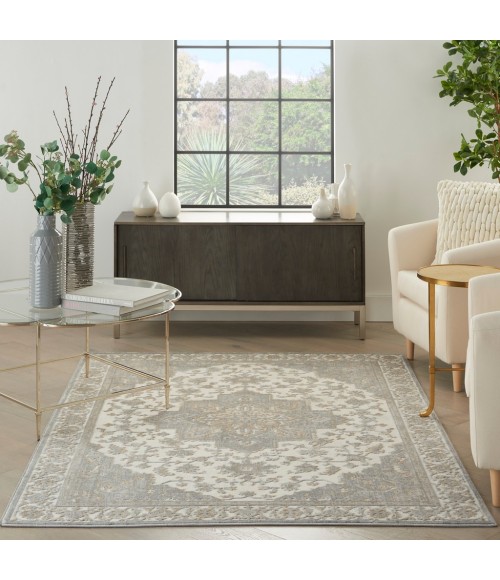 Nourison GRAND VILLA Area Rug Kathy Ireland Grand Villa Area Rug KI80-Lt Grey