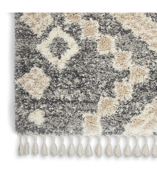 Nourison Oslo Shag Grey/Ivory OSL02 5 ft. X 8 ft. Rect. Rug