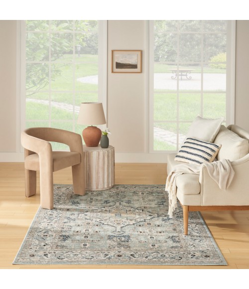 Nourison Home Washable Decor Blue Taupe WSD12 6 ft. 7 in. X 9 ft. Rectangle Rug