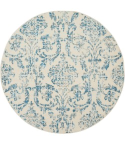 Nourison Jubilant - Jub09 Ivory Blue Area Rug 5 ft. 3 X Round