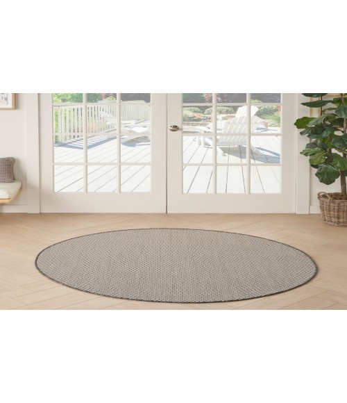 Nourison Courtyard Ivory/Charcoal COU01 4 ft. Round Rug