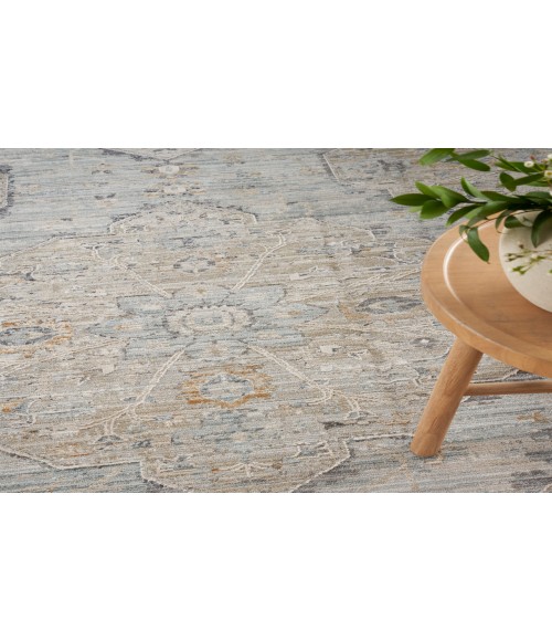 Nourison Nyle Light Blue Rug NYE07 7’10” Round - Rugs Town Nourison Nyle Light Blue NYE07 7’10” Round Rug