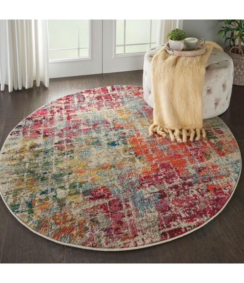 Nourison Celestial Area Rug CES13-Pink/Multicolor