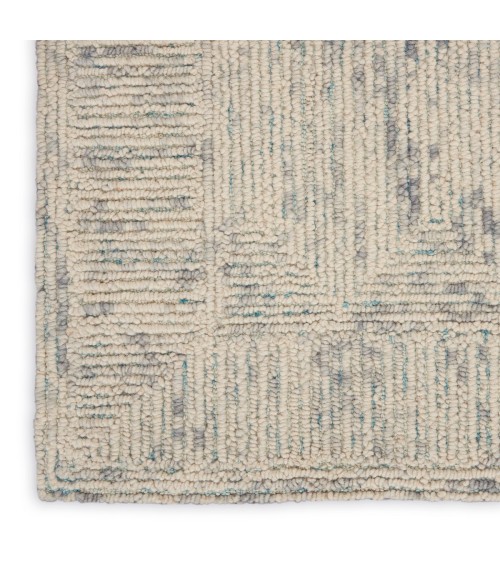 Nourison Vail Ivory Grey Teal VAI04 7 ft. 9 in. X 9 ft. 9 in. Rect. Rug