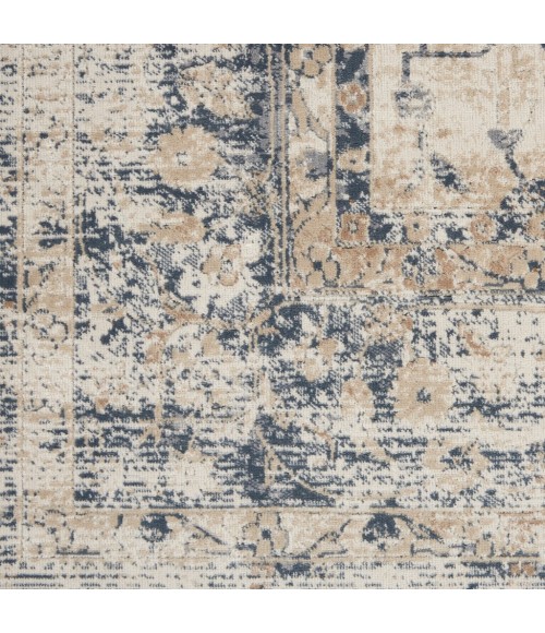 kathy ireland Home Malta Area Rug MAI11-Ivory/Blue