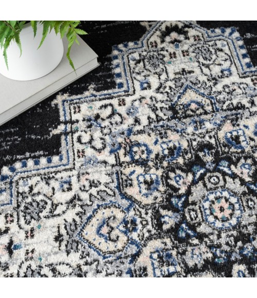Nourison Passion Area Rug PSN03 Black Ivory 5'3" x 7'3"