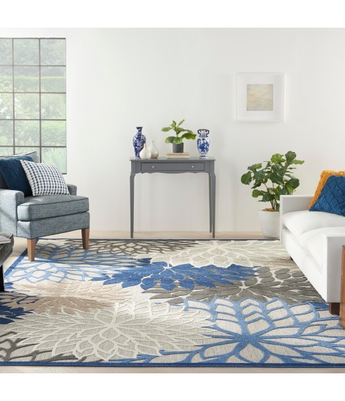Aloha Area Rug Nourison Aloha Area Rug ALH05 Blue/Multicolor 9' x 12'