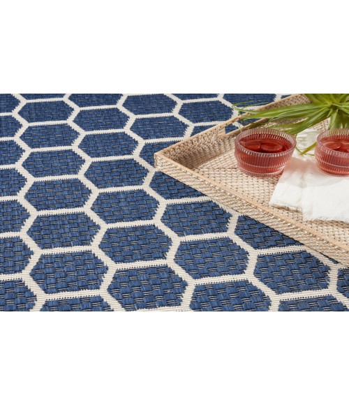 Nourison Reversible Indoor Outdoor Navy Rug RVB01 9 ft. X 12 ft. Rectangle - Rugs Town Nourison Reversible Indoor Outdoor Navy RVB01 9 ft. X 12 ft. Rectangle Rug