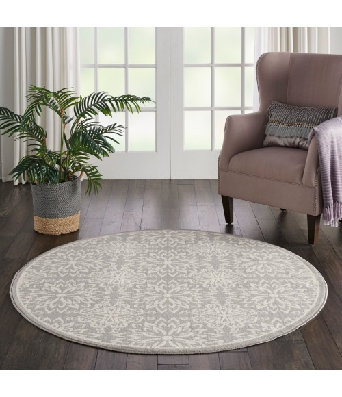 Nourison Jubilant Round Area Rug JUB06-Ivory/Grey