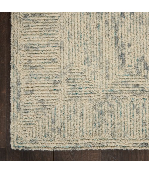 Nourison Vail Ivory Grey Teal VAI04 3 ft. 9 in. X 5 ft. 9 in. Rect. Rug