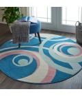 Nourison Grafix Round Area Rug GRF21-Blue Multi Colored