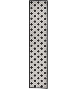 Nourison Home Aloha ALH26 Black White 2 ft. 3 in. X 10 ft. Area Rug