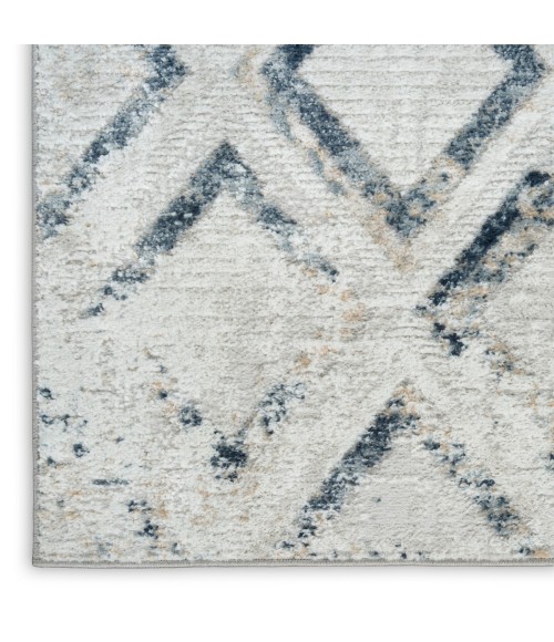 Nourison Dekor Grey Navy DEK05 2 ft. X 4 ft. Rect. Rug