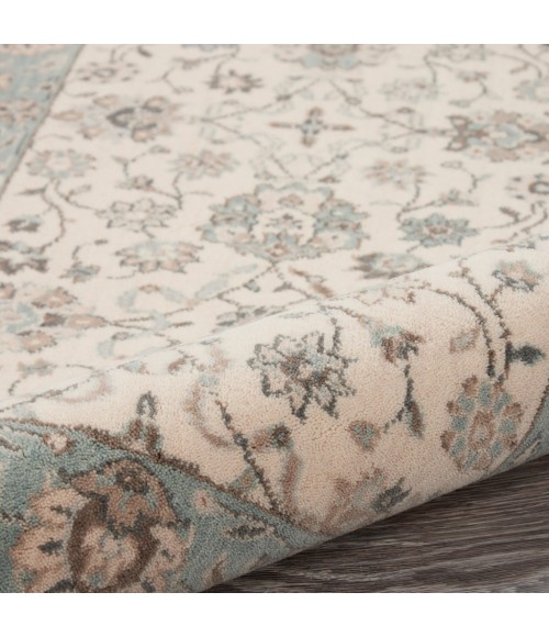 Nourison Living Treasures Area Rug LI16-Ivory/Aqua