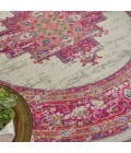 Nourison Passion Round Area Rug PSN03-Ivory/Fuchsia