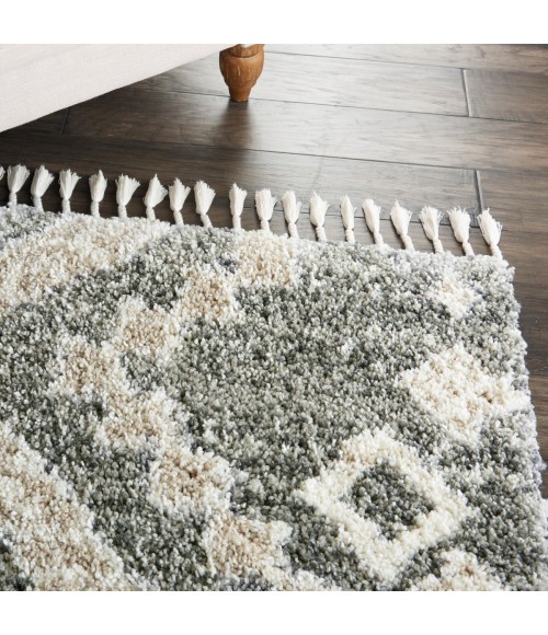 Nourison Oslo Shag Grey/Ivory OSL02 5 ft. X 8 ft. Rect. Rug
