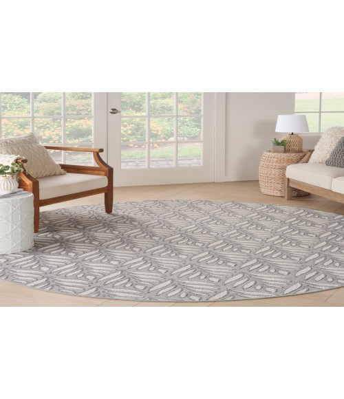 Nourison Aloha Grey ALH35 7’10” Round Rug