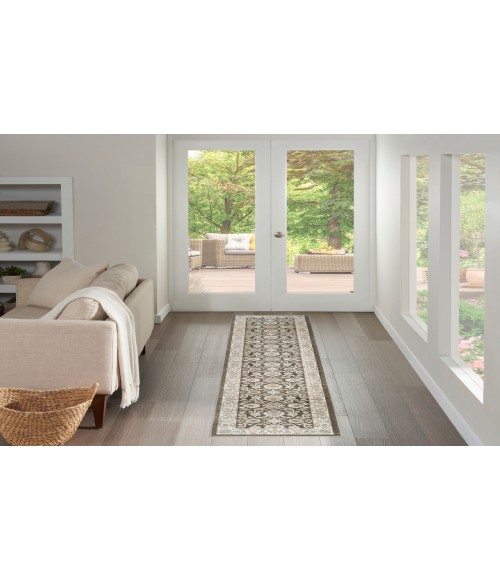 Nourison Serenity Home Ivory Grey Blue SRH02 2 ft. 2 in. X 7 ft. 6 in. Rectangle Rug
