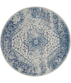 Nourison Tranquil(Traql) - Tra06 Ivory Light Blue Area Rug 4 ft. X Round