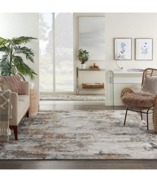 Nourison Tangra Grey/Multi TNR03 8 ft. X 10 ft. Rect. Rug