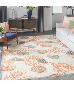 Nourison Wav01/Sun & Shade - Snd92 Ivory Multicolor Area Rug 7 ft. 9 in. X 10 ft. 10 in. Rectangle