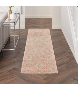 Nourison Tranquil(Traql) - Tra05 Ivory Pink Area Rug 2 ft. 3 in. X 7 ft. 3 in. Runner