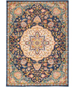Nourison Passion - Psn22 Navy Multicolor Area Rug 5 ft. 3 in. X 7 ft. 3 in. Rectangle