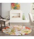 Nourison FANTASY Area Rug Nourison Fantasy Round Area Rug FA18-Ivory