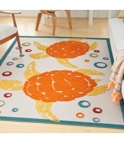 Nourison Aloha Area Rug ALH27 Teal Multi